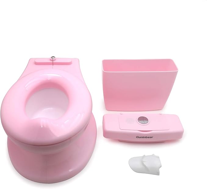 XKMT- Baby KidsPortable Training Toilet Seat Chair For Toddler Boys kids & Girls with Flushing Sounds Pink [P/N: ET-BABY004-PINK]