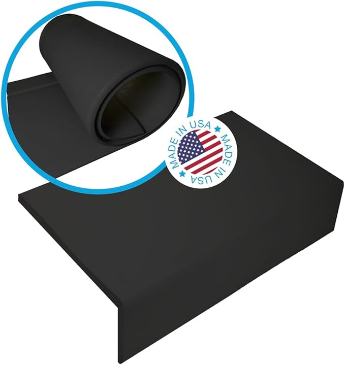 Kidkusion Soft Seat Edge Cushion | Made in USA | 36" | Black | Fireplace Safety Cushion | Hearth Pad