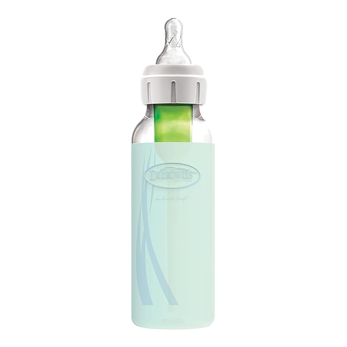 Dr. Brown's Options+ Narrow Glass Bottle Sleeve, 100% Silicone, Mint, BPA-Free, 8 oz, 1-Pack