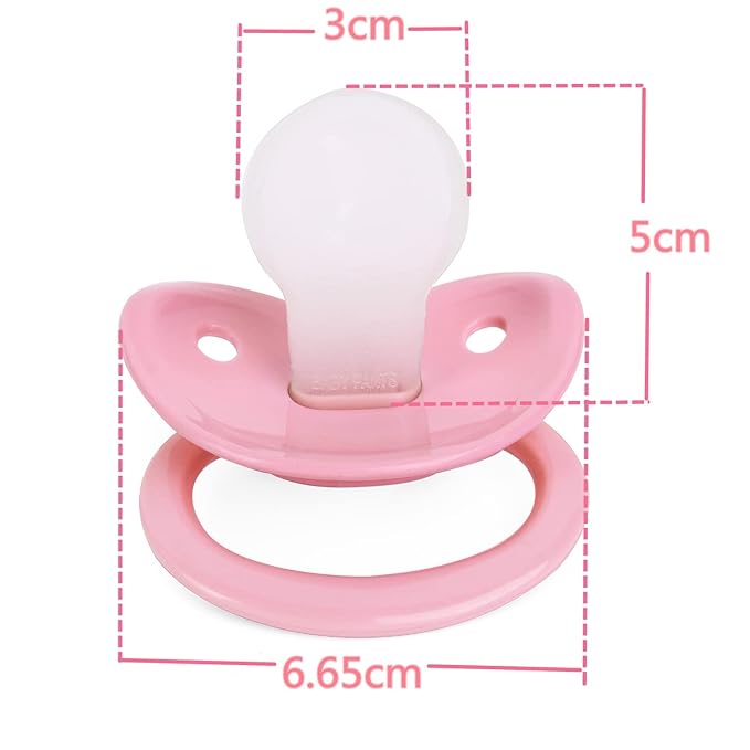 Adult Bottle with Big Sized Pacifier Set 8 oz (Pink)