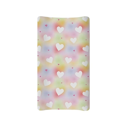 Baby Stretchy Changing Pad Cover, Breathable Changing Pad Cover for Infants and Toddles, Tie Dye Hearts Print 16 * 32 Inches