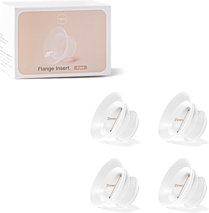 NCVI 21mm Flange Inserts for 24mm Flanges/Shield of NCVI Breast Pump 8111/8131/8132/8122-3/8782/8786/3110, Replacement Accessories for Breastfeeding, 4PCS