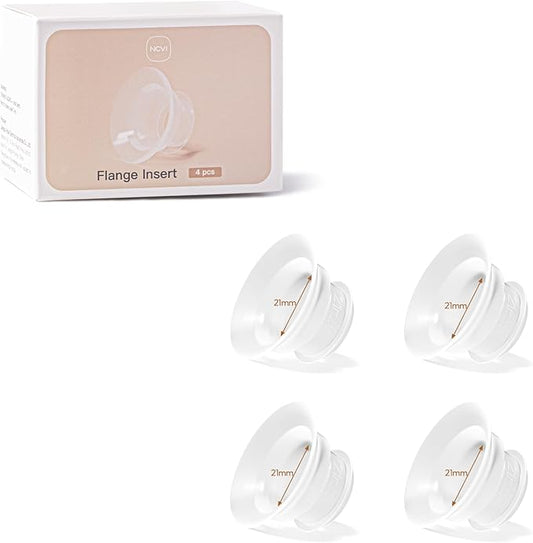 NCVI 21mm Flange Inserts for 24mm Flanges/Shield of NCVI Breast Pump 8111/8131/8132/8122-3/8782/8786/3110, Replacement Accessories for Breastfeeding, 4PCS