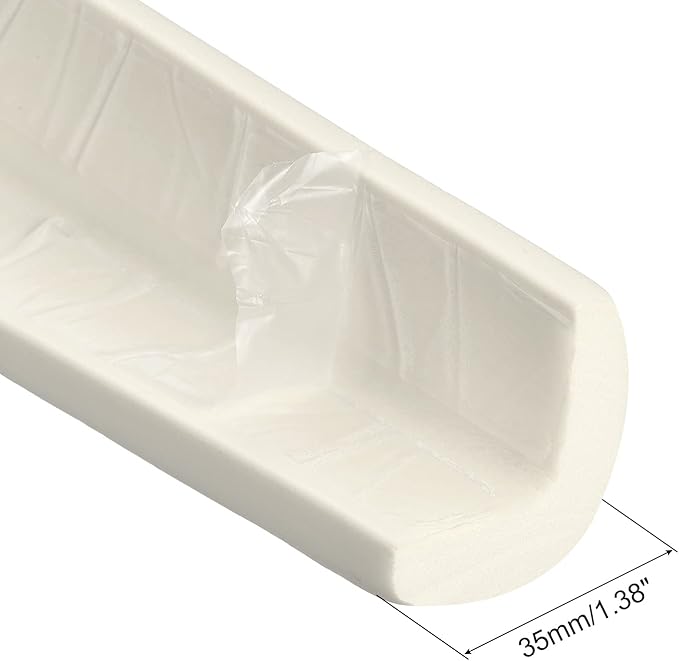 uxcell Corner Guards Edge Protectors 6.56ft(2M), Foam Safety Bumper L Shape for Furniture Corner Table Edge Guard, White