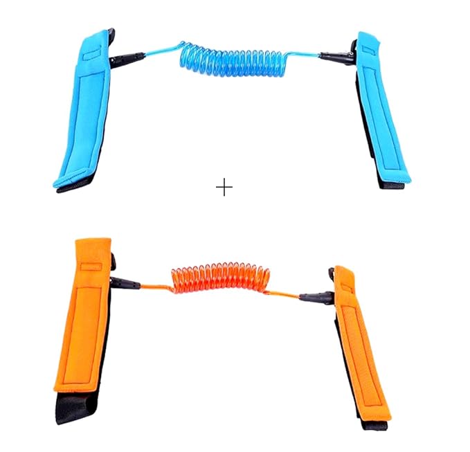 Xiaoyu 2 Colors Baby Anti-Lost Belt, 360 Degree Rotation, Child Walking Safety Toddler Harness, Blue & Orange, 1.5MM