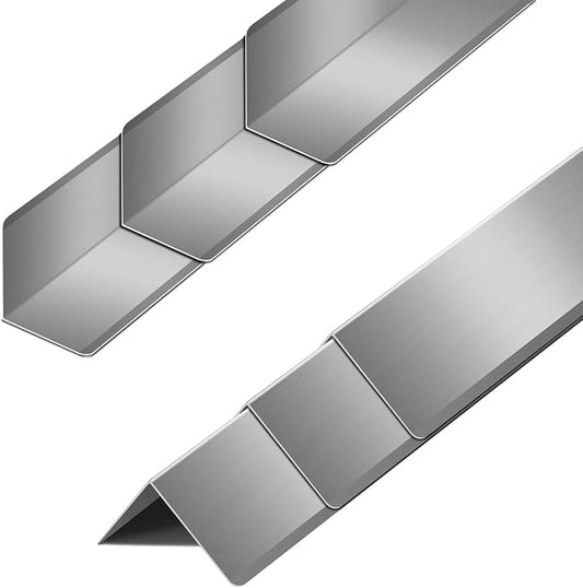 Steel Corner Guards 2 x 2 x 48” Metal Protector, 6 Pack Metal Wall Corner Protector T304 Stainless Steel Wall Molding Trim (Silver)
