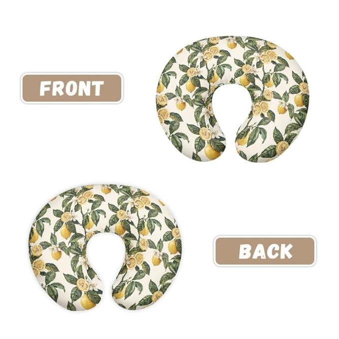 Lemon Leaves Breast Feeding Support Pillow Cover Vintage Watercolor Lemon Fit Nursing Pillow Slipcovers for Breastfeeding Moms Fruit Lemon Leaf Newborn Nursing Pillow Case