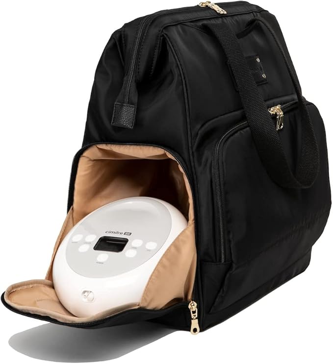 Sarah Wells Norah Breast Pump Backpack for Work & Travel – Insulated Milk Storage, Laptop Sleeve, Stylish Diaper Bag Alternative with Wide-Open Frame – Hands-Free Pumping Bag (Black)