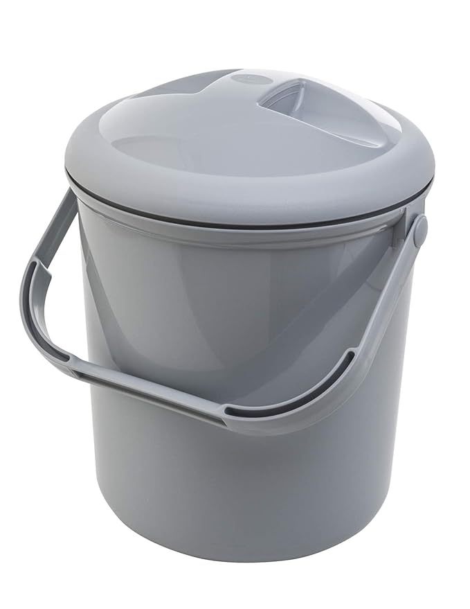 Rotho Babydesign Nappy Pail, 10l, 0+ Months, Bella Bambina, Stone-Grey, 20021 0286