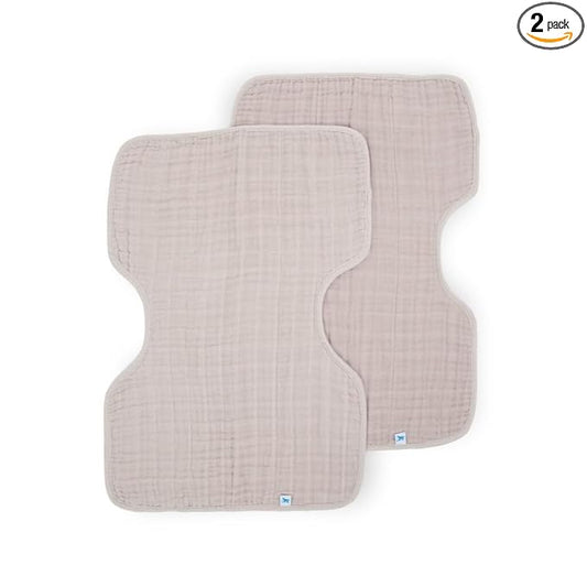 Little Unicorn Ultra-Absorbent Premium Burp Cloth 2 Pack | Soft on Baby's Skin | Larger Size | Ergonomic Design | Set of 2 (Porposie)