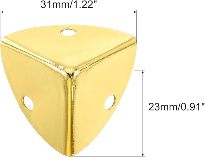 uxcell 8 Pcs Decorative Box Corner Cover, 23mm Metal Edge Guard, Furniture Corner Edges Protector with Screws, Gold