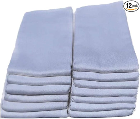 – Prefold Cloth Diaper | 12-Pack | White | 100% Cotton | Soft, Absorbent, Reusable | Crafted with Care for Your Baby or Next DIY proyect | 14"x21" | 4x6x4 Layer