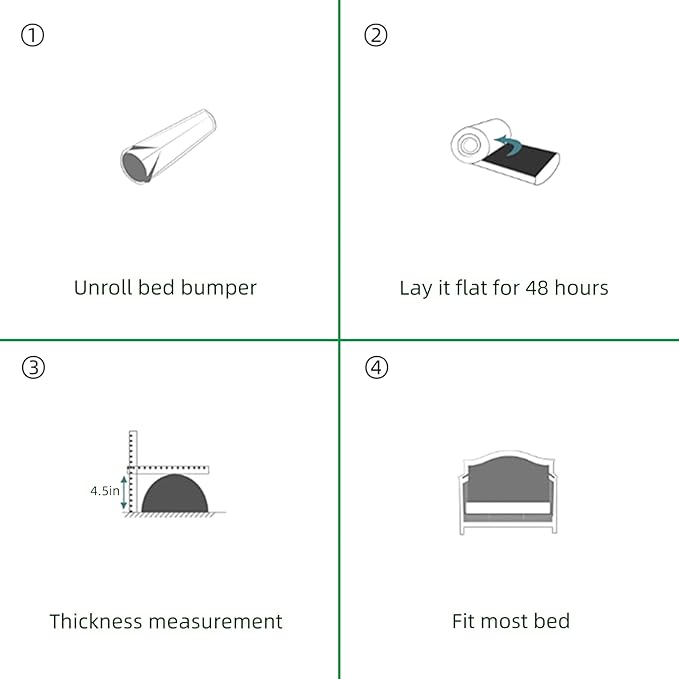 BBjixiang Toddler Bed Bumper, Foam Bed Rail for Toddlers, Bed Rail Bumper for Twin, Full, Queen and King Beds with Washable Cover 2-Pack