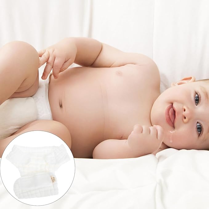 Healifty Newborn Baby Cloth Diapers: 5Pcs Reusable Washable Cotton Preemie Training Diapers for Infants White 14.5 X 10.6 Inch