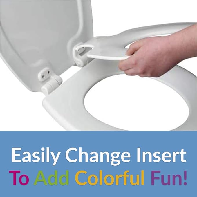 Next Step Toddler Toilet Seat, Insert Only For Use With NextStep2 Toilet Seat, Slow Close, Removable, Round, Blue