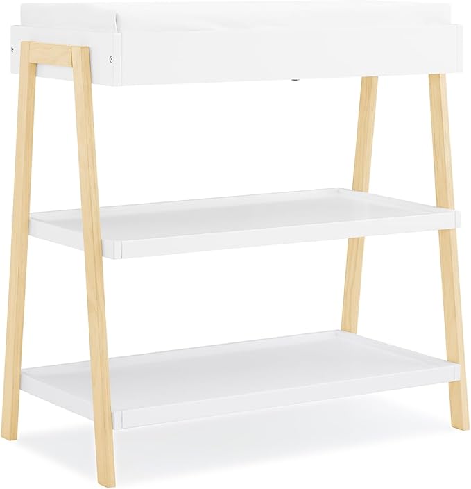 Delta Children Scout Changing Table - Greenguard Gold Certified, Bianca White/Natural