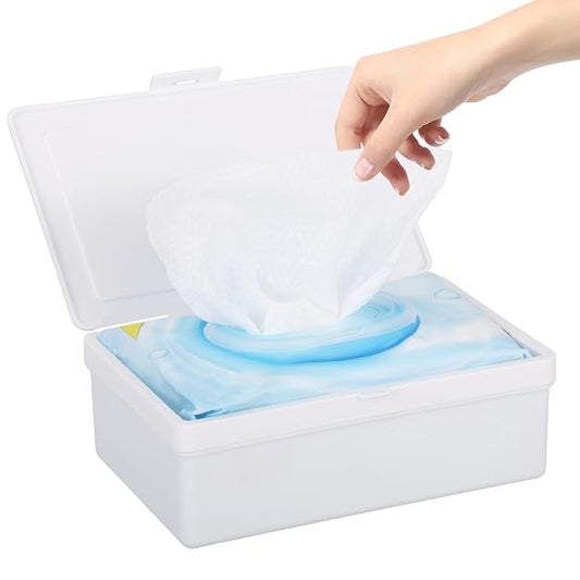 FMOACEN Wipes Dispenser Compatible with Cottonelle Flushable Wet Wipes, Wipe Holder with Sealing Lid Design, Refillable Wipe Container, Non-Slip & Keep Wet Tissue Fresh for Home, Office, Car, Travel
