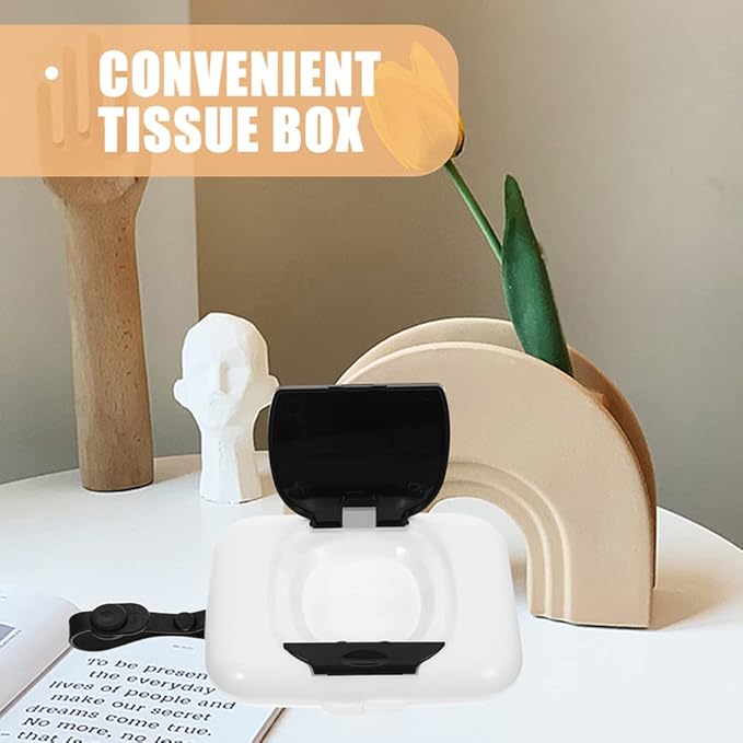 Healeved Portable Baby Wipes Case Small Travel Wipe Holder Silicone Dispenser Waterproof Mini Container for on-The-Go Use 6.3X4.3X1.2 Inches
