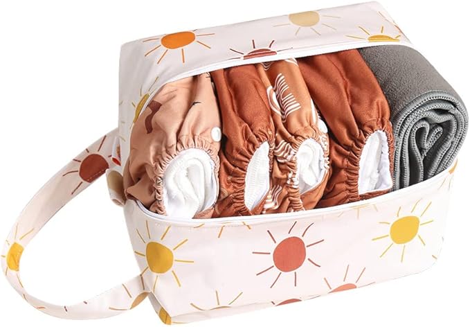 Lmbabter Wet Dry Bag 3PCS Diaper Organizer Bag Nappy Pouch Water- resistan Diaper Pod for Diaper Bag,Gym Bag,Travel Bag