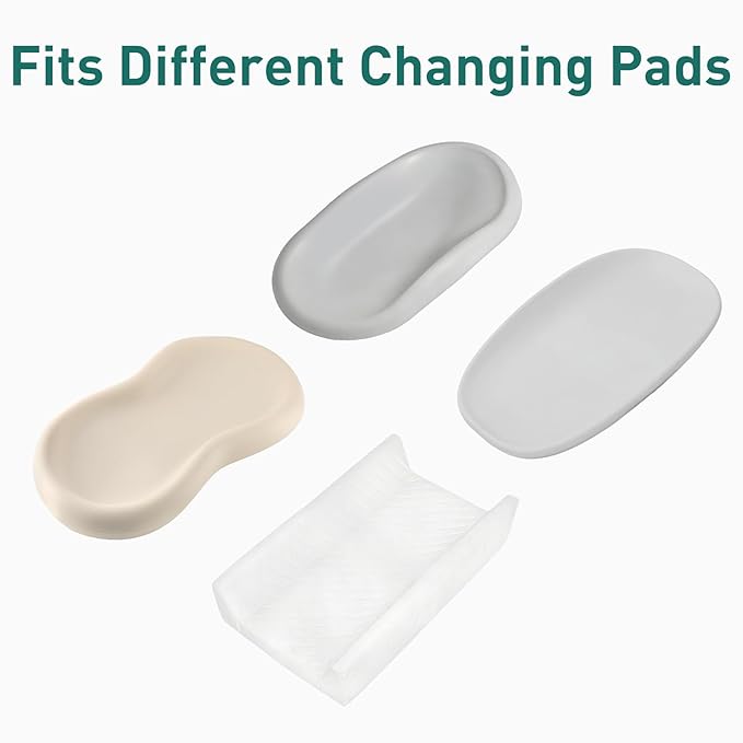 Organic Quilted Thicker Baby Changing Pad Liners 3 Pack Waterproof, Soft & Warm On Baby's Back, Absorbent, Non-Slip, Machine Washable Reusable Diaper Change Mats Liners Fits Peanut Changing Table Pads
