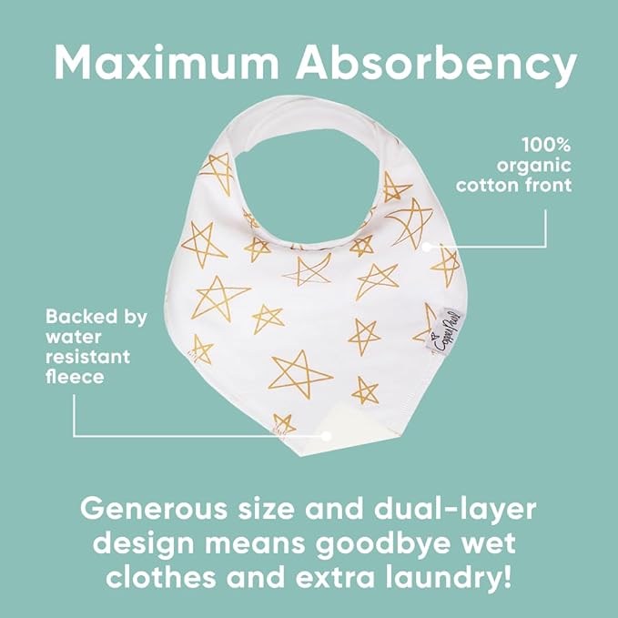 Copper Pearl Baby Bandana Bibs, 4 Pack