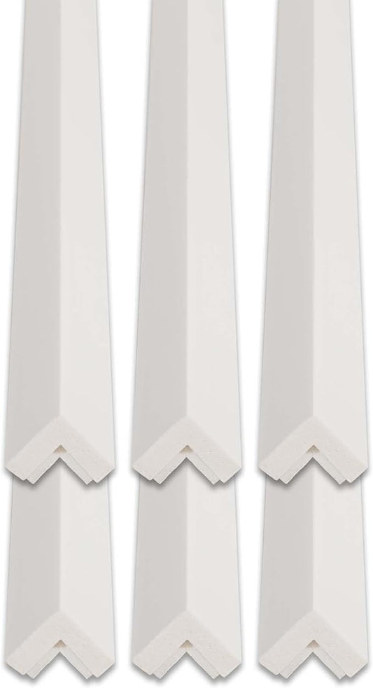 Outwater White 3/4" X 3/4" Wall Corner Protector Trim with Adhesive, 8FT Length, 6 Pack