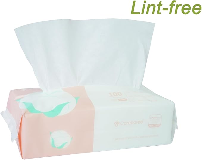 Careboree Ultra Soft Dry Baby Wipes Unscented Multi-Purpose Pure Cotton Tissue For Sensitive Skin (2 PACK-200 Count)