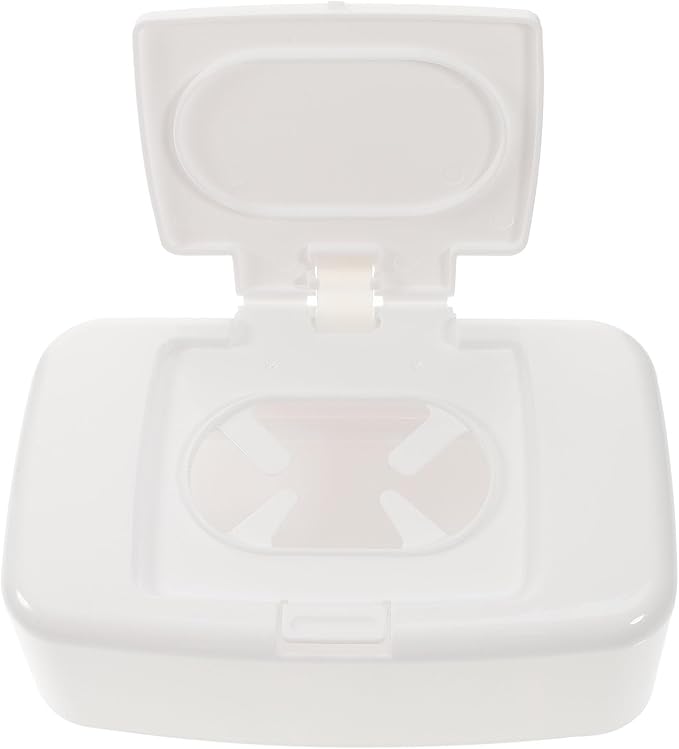 Portable Wipes Dispenser Box with Button Refillable Wet Wipes Holder Compact Travel Case for Home Baby Care Organizer 6.69X4.13X2.36 Inches