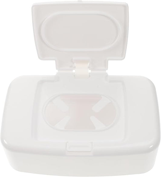 Portable Wipes Dispenser Box with Button Refillable Wet Wipes Holder Compact Travel Case for Home Baby Care Organizer 6.69X4.13X2.36 Inches