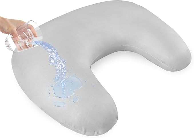 Hooyax Waterproof Nursing Pillow Cover, Stretchy Nursing Covers for New-Designed Breastfeeding Pillows, Adorable Infant Feeding Pillow Slipcover for Baby Boy and Girls (Grey)