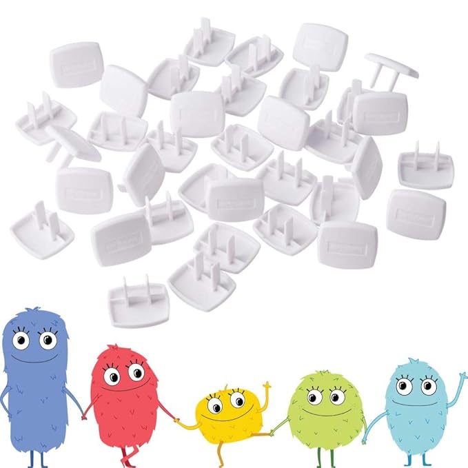Toddleroo by North States Plug Protectors | Fits Two and Three pronged outlets for Quick Coverage in Seconds | Baby proofing with Confidence 36 Count (Pack of 2), Soft White