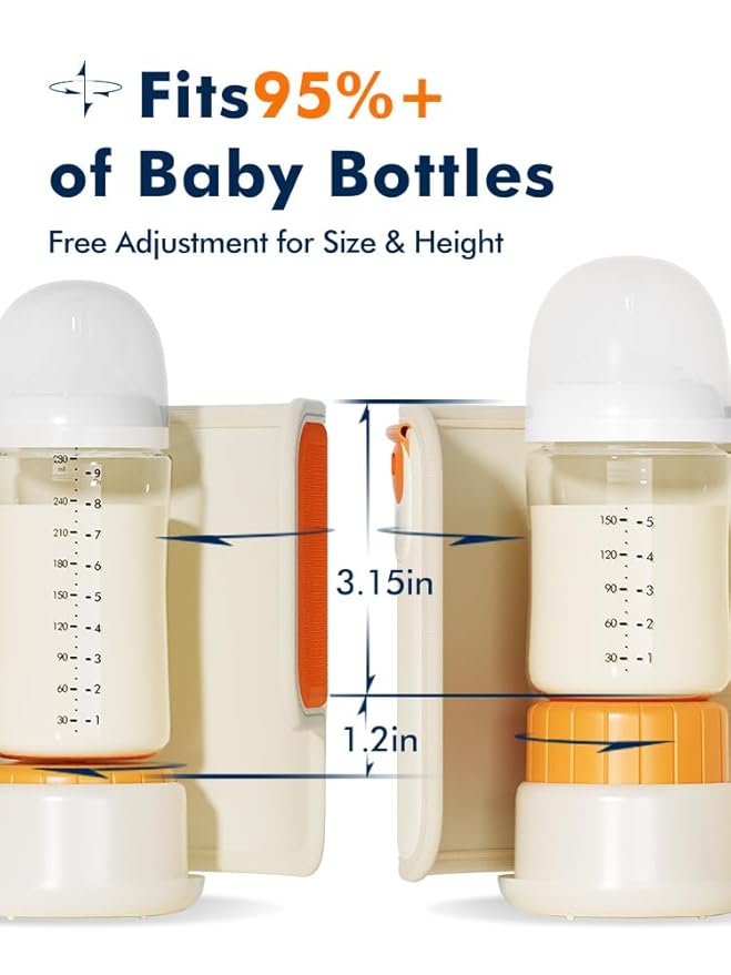 Portable Bottle Warmer for Travel, Baby Bottle Warmer for Breastmilk & Formula, Milk Warmer on the Go, Accurate Temperature Control, Retain Nutrients