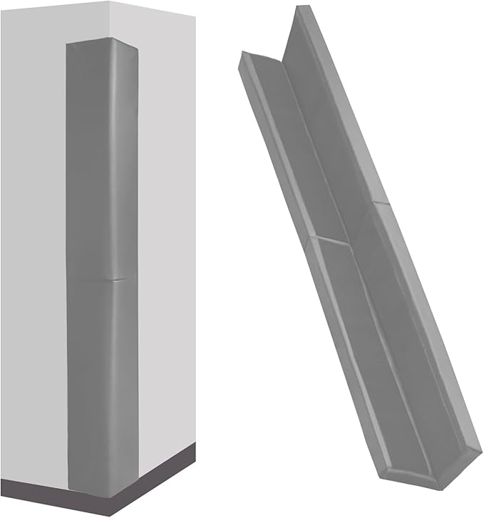 Light Grey Wal Corner Padding 2" Thick Wall Corner Safety Padding Heavy Duty Waterproof Durable 2 Sides Wall Corner Guards for Protector