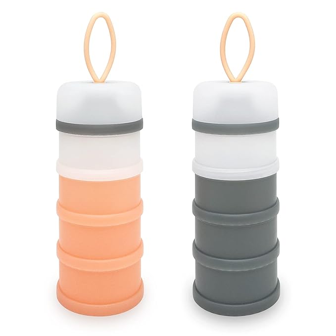 Baby Formula Dispenser, Formula Container, Portable Milk Powder Dispenser Container, Baby Feeding Travel Storage Container, Non-Spill Stackable Baby Snack Storage Container, BPA Free, 2 Packs