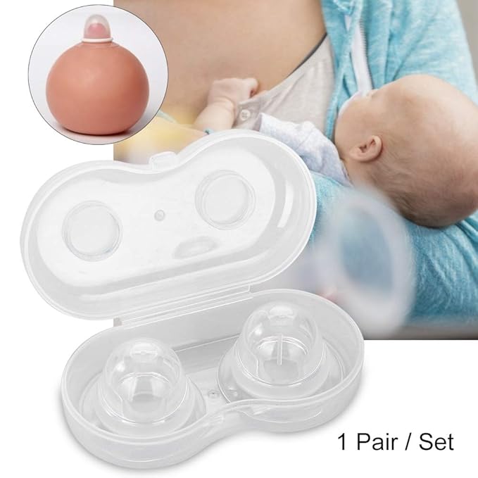 Nipple Sucker, 1 Pair/Box Food-Grade Silicone Breastfeeding Aid Women Flat and Inverted Nipples Former Enlager Corrector