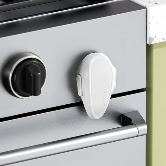 SAFELON 1 PC Child Safety Oven Door Lock, Childproof Oven Front Lock, Heat-Resistant Material, Durable & Easy to Install (White)