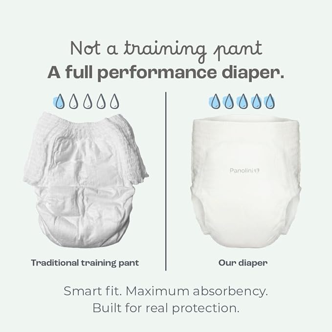 The Responsive Diaper Size 5 (31+ lbs), 32 Ct Italian Premium Design, No-Tape Flexible Fit Pull-Up Disposable Diapers for Babies, Soft, Unscented & Hypoallergenic, 12 Hrs Leak Protection