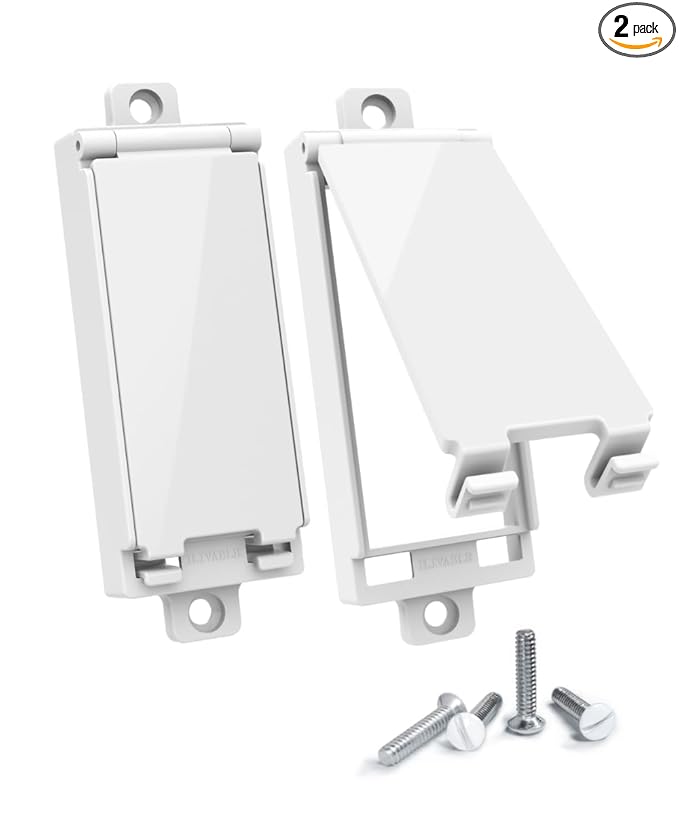 Light Switch Guard, ILIVABLE Child Proof Switch Plate Cover Prevents Kids or Accidental Turned On/Off Switch While Allowing Access (White, 2 Pack)