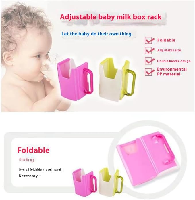 Children's Juice Box Holder,LIUHUIZEYU Telescopic Cupholder Juice Bag Holder for Toddlers No Squeeze Adjustable Folding Food Pouch and Milk Box Holder for Kids No Spill (Blue), Unisex