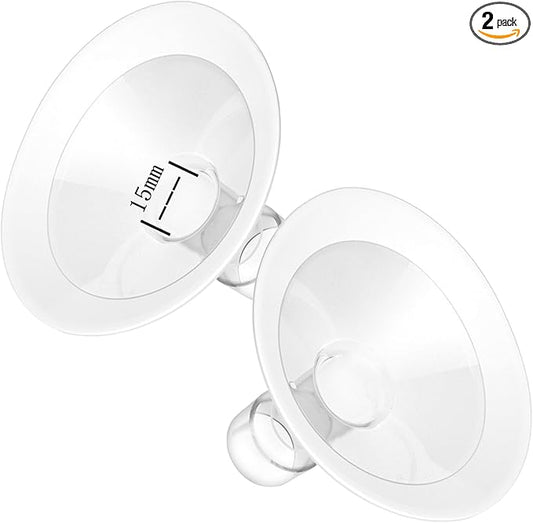 15mm Oval Pump Flanges Compatible with Medela Breast Pump, Replacement Parts Compatible with Pump in Style, Symphony, Swing Maxi Harmony and Personalfit Flex