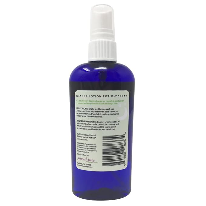 All Natural Diaper Rash Guard for Your Baby's Bottom - Healing and Soothing 2-in-1 Herbal Cleanser and Lotion - Moisturizes and Protects (4 Ounce Spray)