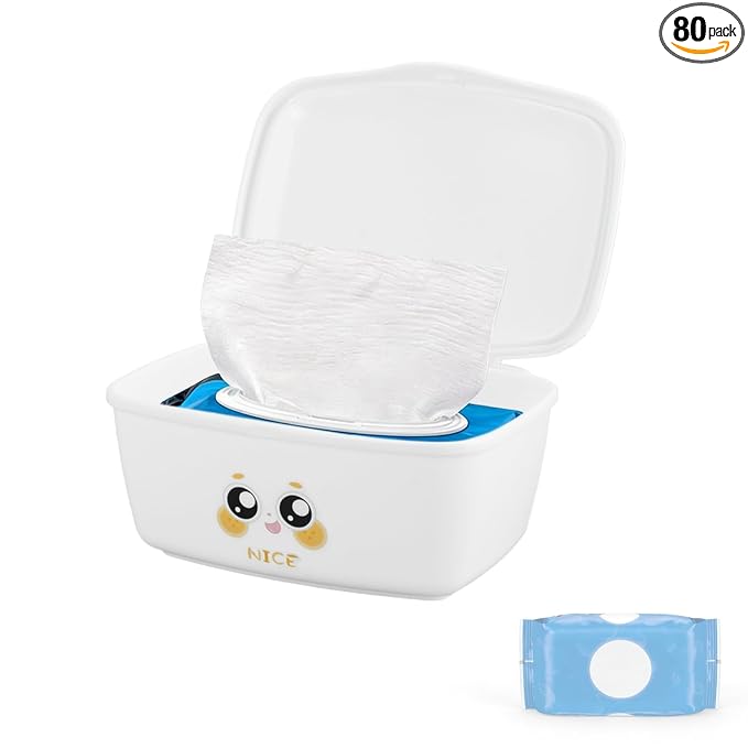 Wipes Dispenser Compatible with Cottonelle Flushable Wipes, Refillable Wet Wipes Container, Small Plastic Storage Box Reusable Wipe Holder with Lid for Bathroom - DIY Customizable Stickers Included