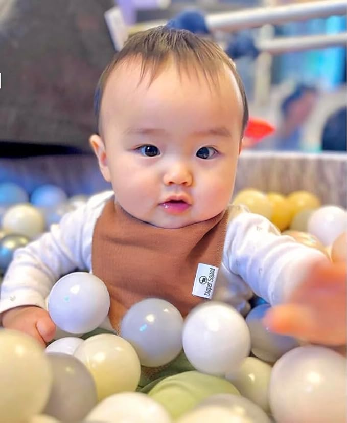 DiaperSquad's 100% Organic Cotton Baby Drool Bibs, Super Absorbent & Adjustable Baby Bibs for Drooling and Teething