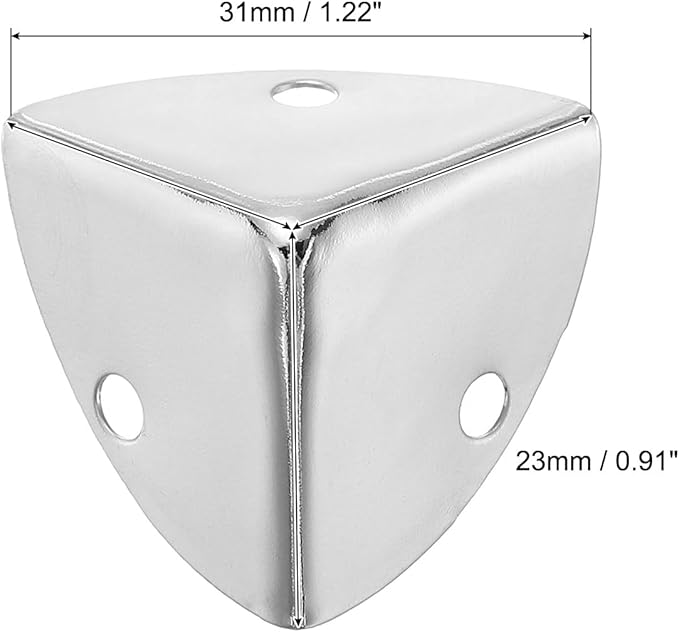uxcell 8 Pcs Decorative Box Corner Cover, 23mm Metal Edge Guard, Furniture Corner Edges Protector with Screws, Silver