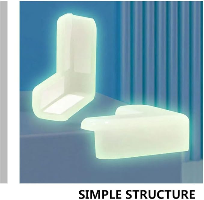Toddmomy Luminous Corner Protectors Baby Safety Transparent Table Edge Guards Night Glow Childproof Anti-Collision Furniture Corner Guards for Kids 12 Pack 1.57X1.57X0.59In