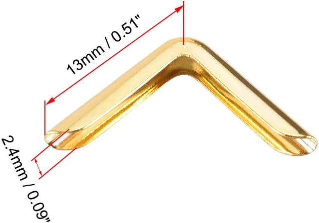 uxcell Metal Book Corner Protectors Edge Cover Guard 13 X 13 X 2.4mm Gold Tone 30pcs