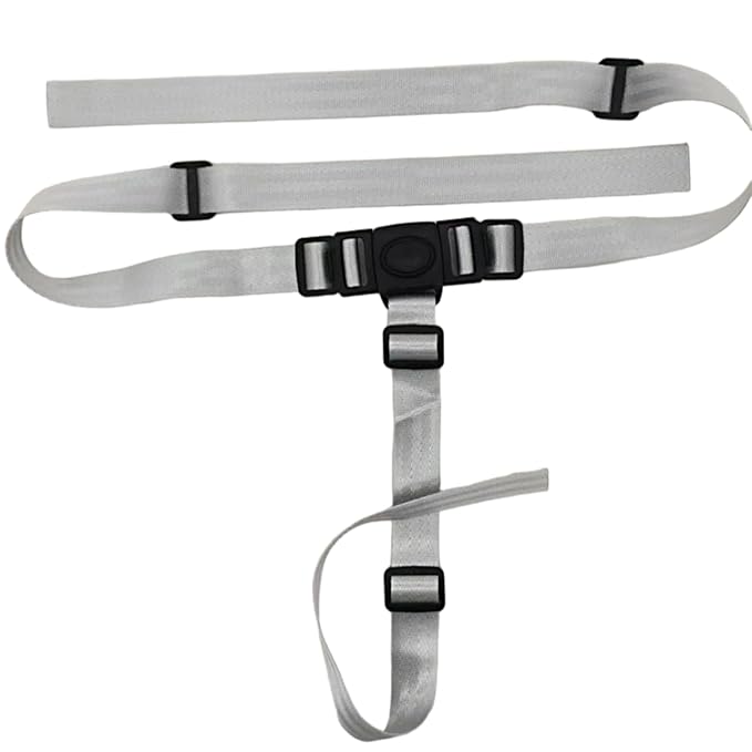 1PCS 3 Point Harness Seat Belt for Kids Adjustable Baby Safety Strap Compatible with IKEA Antilop High Chair Kids High Chair Straps Replacement for Soft & Comfortable on Baby's Skin (Gray)