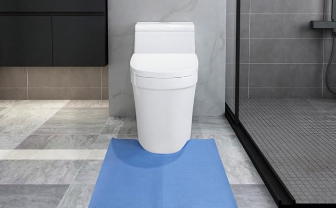 Blue Disposable Toilet Mats for Clean and Hygienic Bathroom,Upgraded Disposable Toilet Mat for Potty Training&Adults,Super Absorbent,Non-Slip,25 Pack U-Shape Pee Pads,24" x 22"