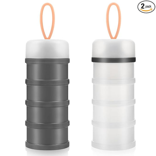 Accmor 2 Pack Baby Formula Dispenser On The Go, Stackable Formula Dispenser Formula Container to Go, Non-Spill Portable Milk Powder Kids Snack Storage Container, BPA Free