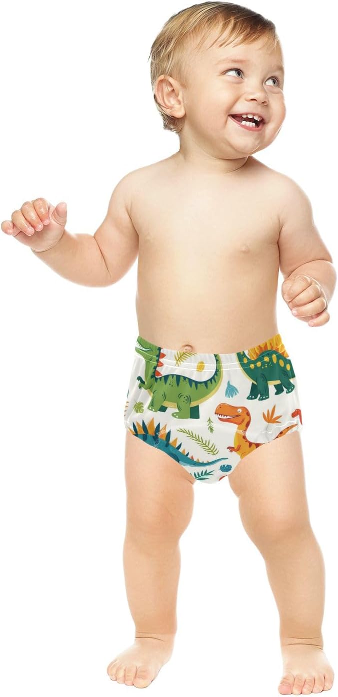 Bolaz Toddler Training Pants, Cartoon Colorful Dinosaurs Cotton Potty Training Underwear for Baby Boy Girl 3-Pack